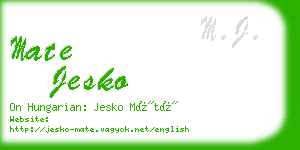 mate jesko business card